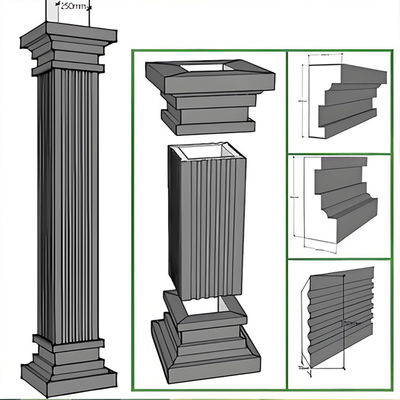 Bon prix Moule de pilier romain en béton pour matériaux de construction avec lignes et rayures pour colonnes extérieures en ligne