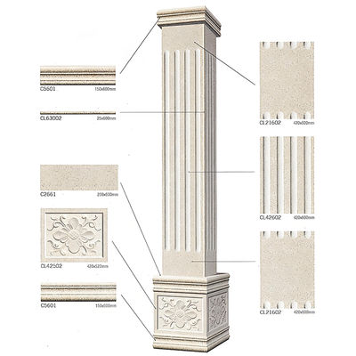 Bon prix Moulures en mousse de stuc pour murs extérieurs de villa classiques, colonnes creuses en pierre, piliers romains en ligne
